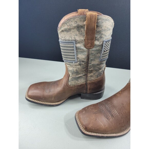 Ariat Mens Sport Patriot Green Camo Western Boots Brown Square Toe Size 8.5D main image 7